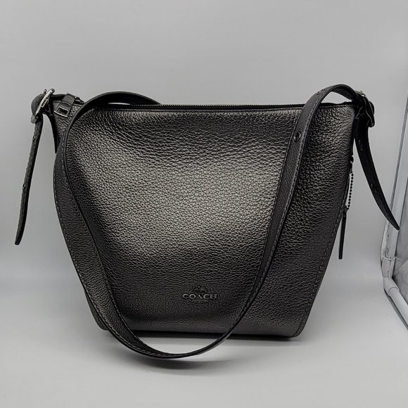 Coach Bags Coach Leather Dufflette Crossbody 3487 Metallic Graphite Poshmark